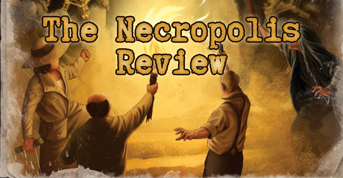 Call of Cthulhu The Necropolis Review, Four investigators looking up at something in the Egyptian desert.