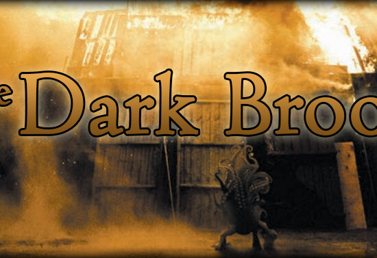 Call of cthulhu The Dark Brood Title - Dark Young in front of burning barn